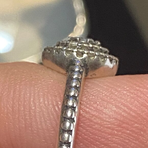 Ring Size 7.5 CZ or Glass Sterling Silver 925 Women Semi-Precious Stone - Picture 3 of 6